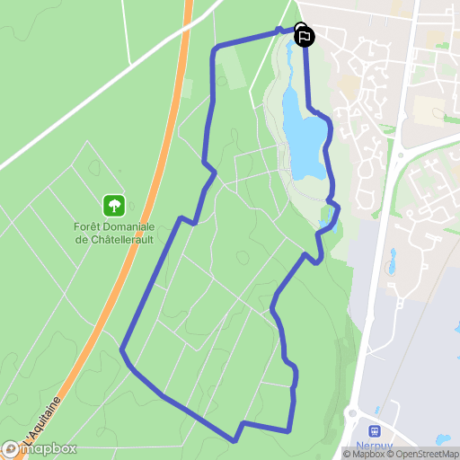 Châtellerault : carte du parcours de randonnée - France