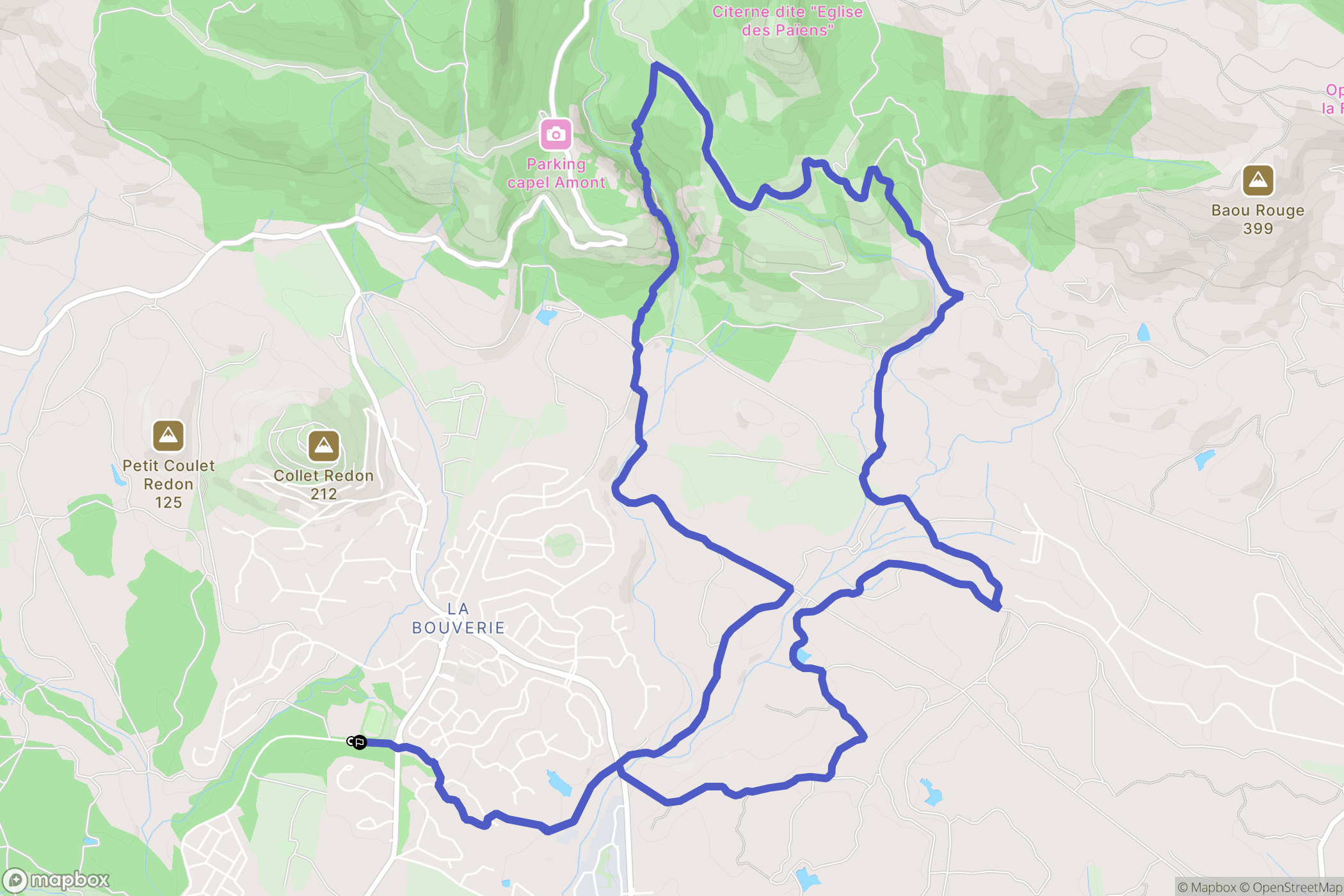 Roquebrune-sur-Argens : carte du parcours de randonnée - France