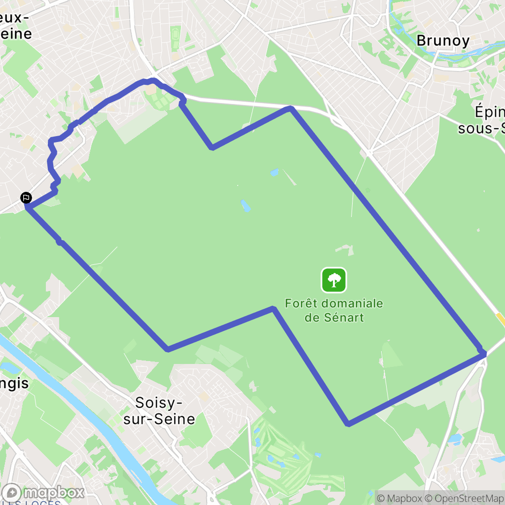 Draveil : carte du parcours de randonnée - France