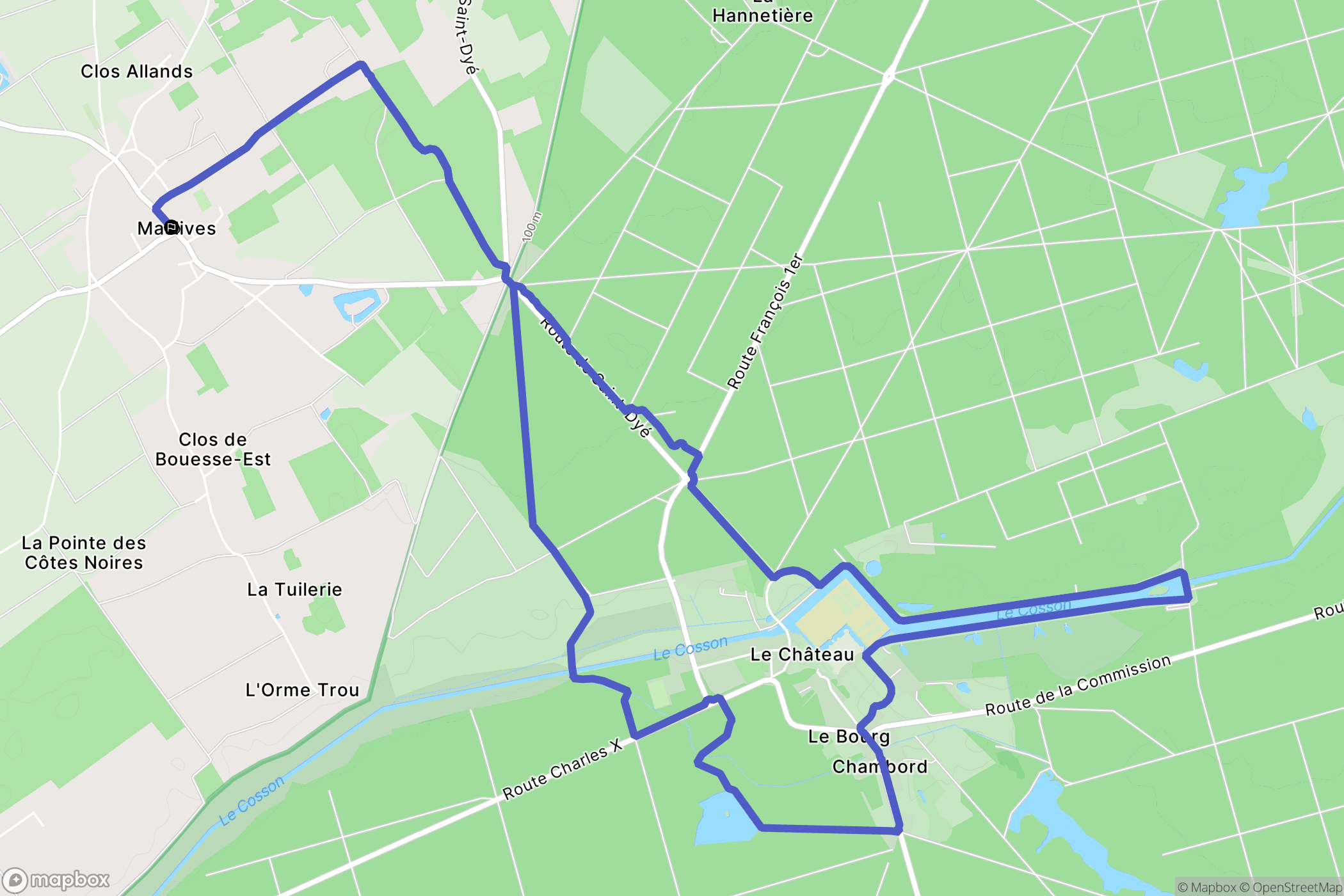 Maslives : carte du parcours de randonnée - France