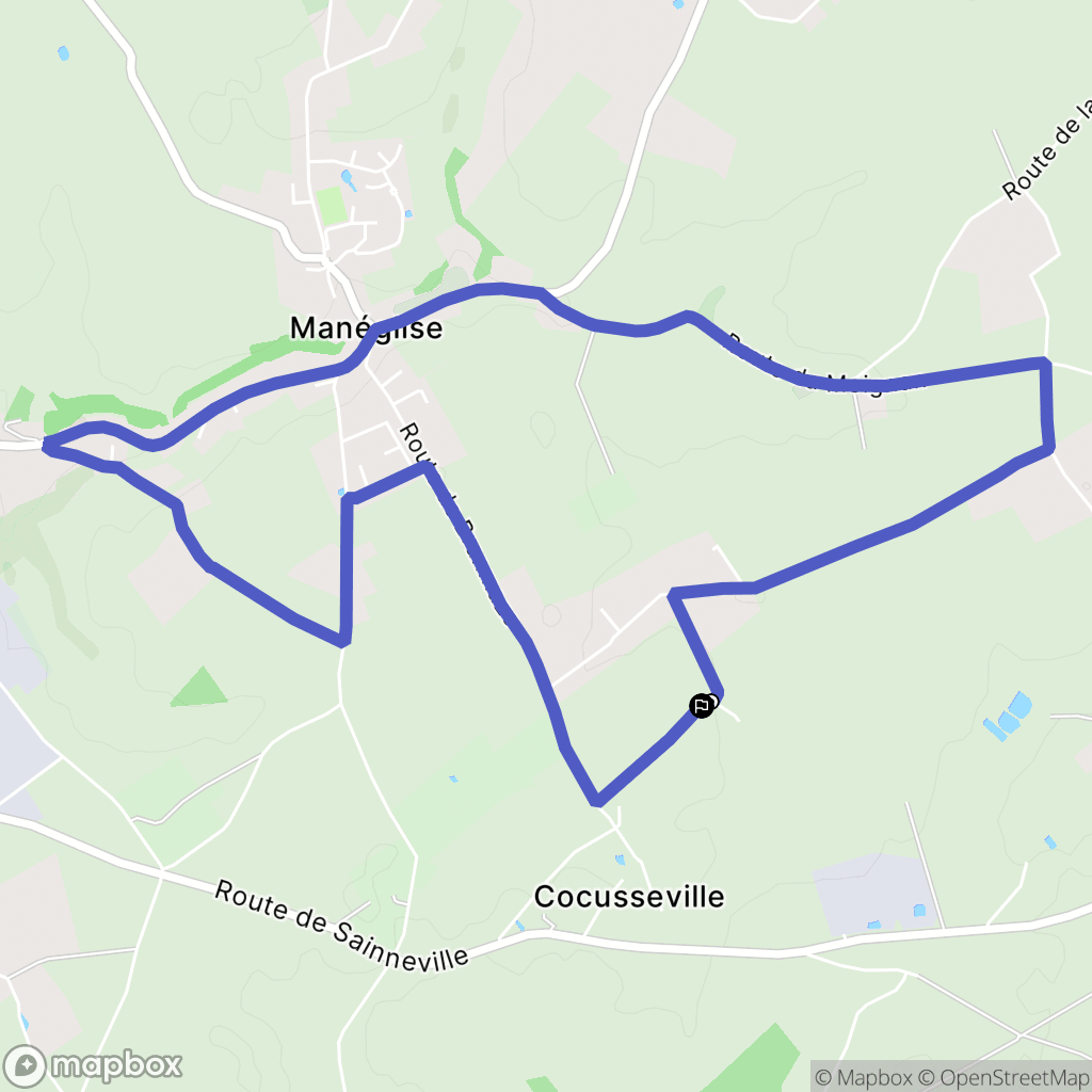 Manéglise : carte du parcours de randonnée - France