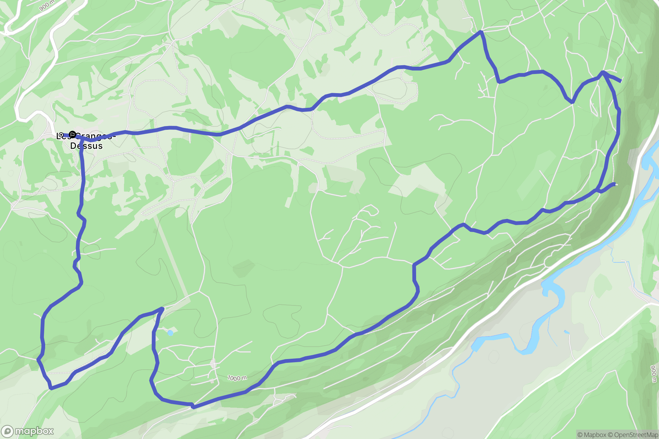 Granges-Narboz : carte du parcours de randonnée - France