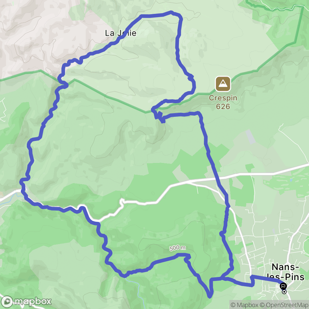 Nans-les-Pins : carte du parcours de randonnée - France
