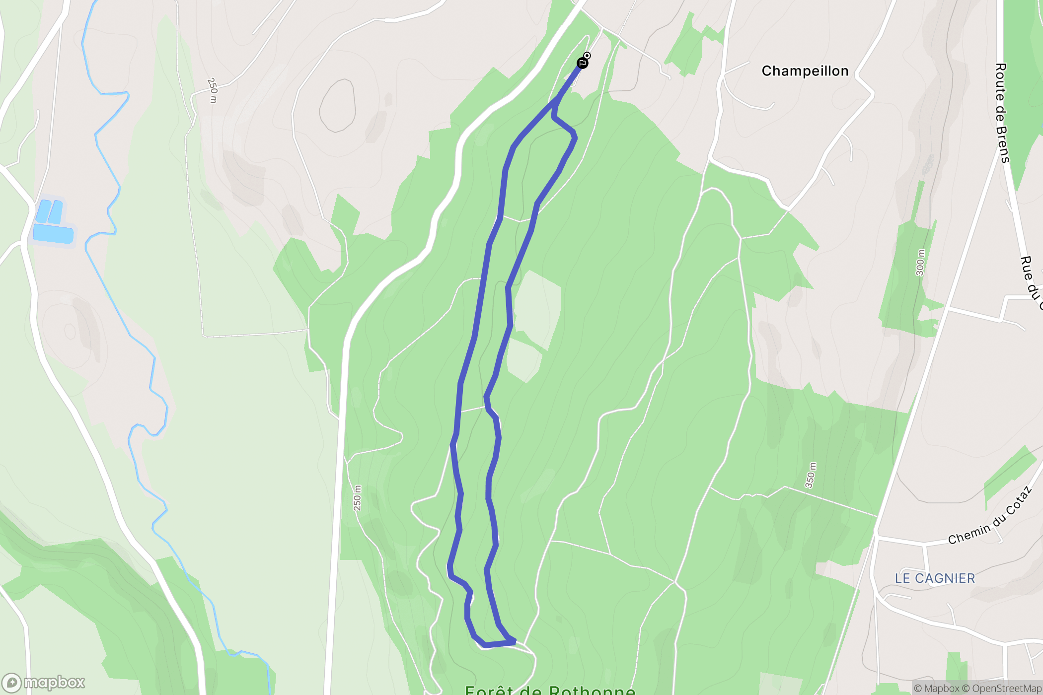 Belley : carte du parcours de randonnée - France