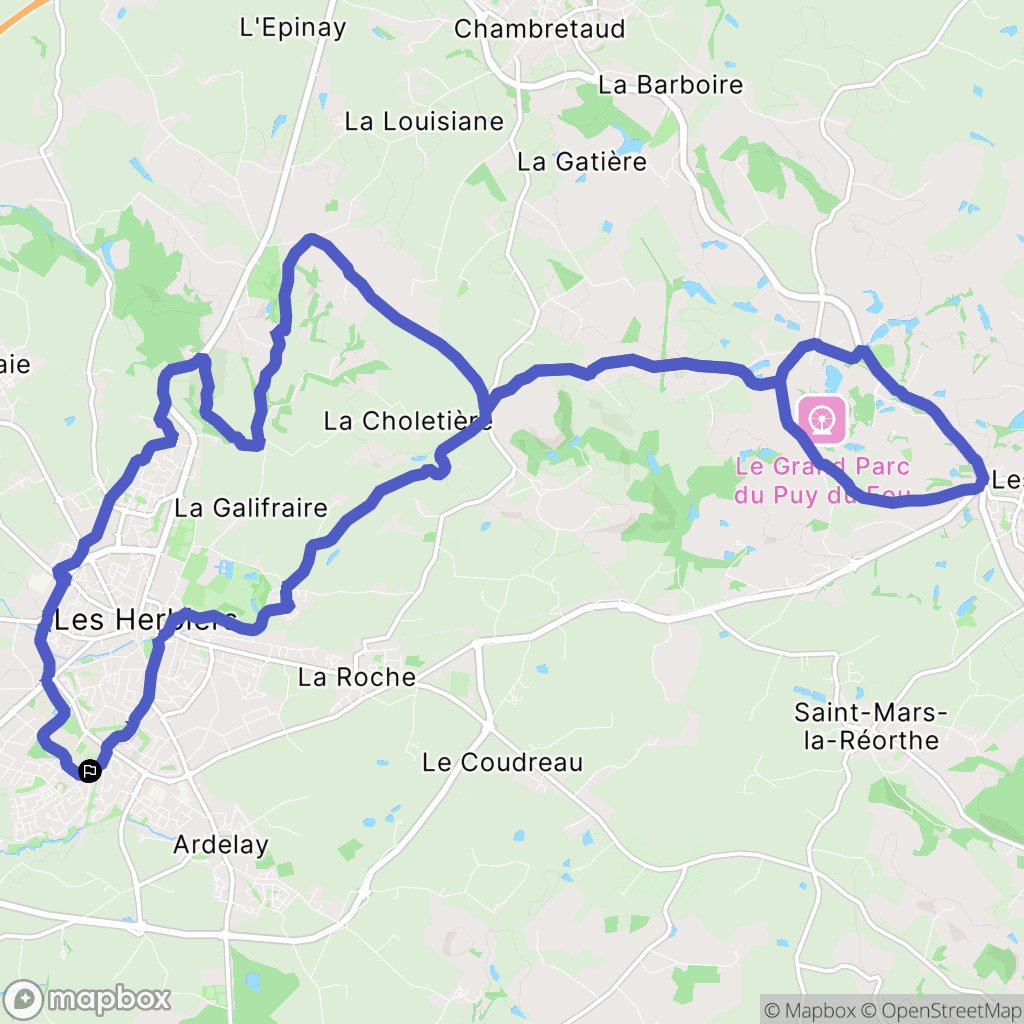 Les Herbiers : carte du parcours de randonnée - France