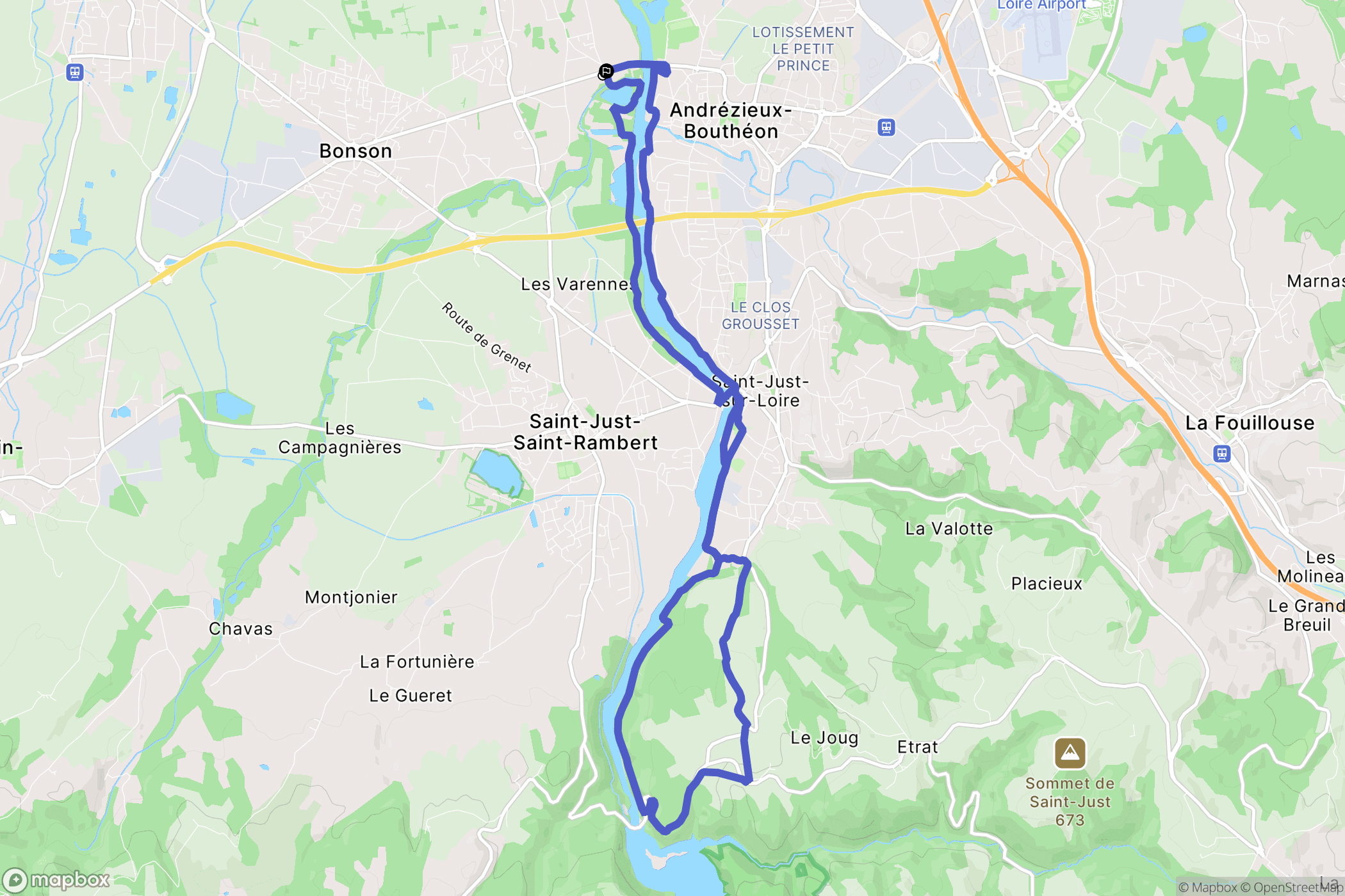 Saint-Cyprien : carte du parcours de randonnée - France