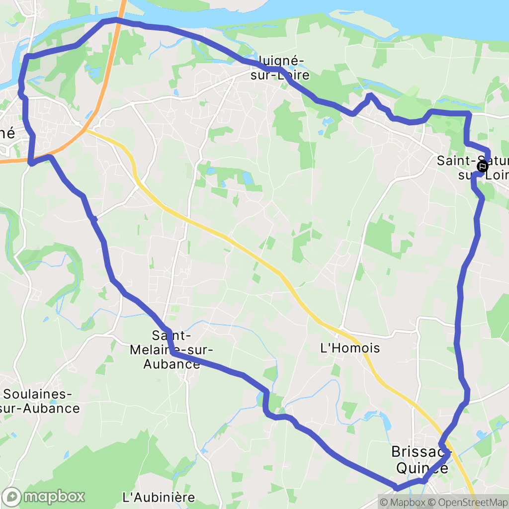 Brissac Loire Aubance : carte du parcours de randonnée - France