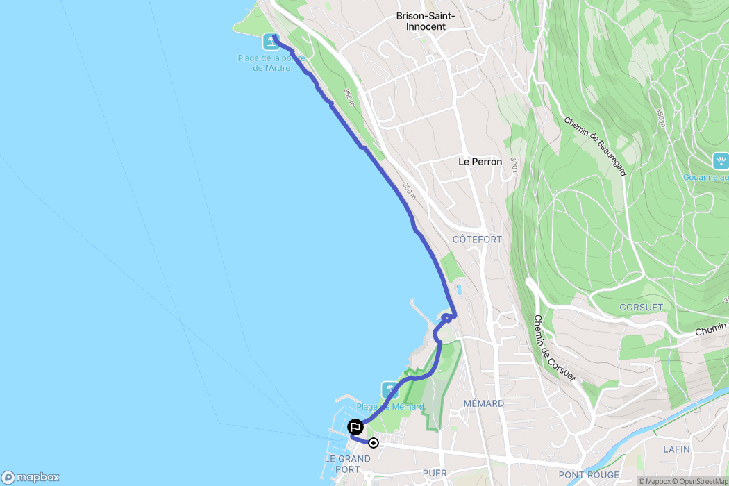 Aix-les-Bains : carte du parcours de randonnée - France