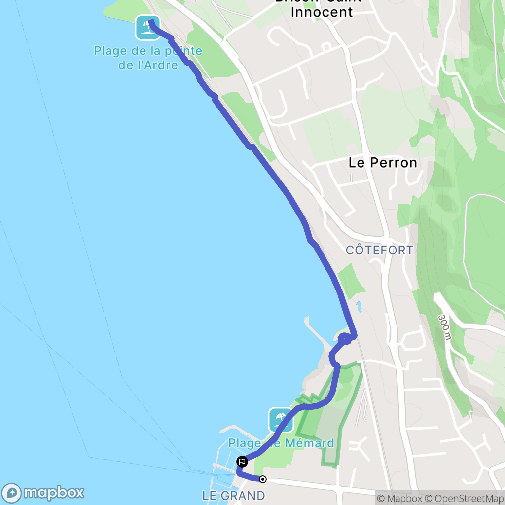 Aix-les-Bains : carte du parcours de randonnée - France