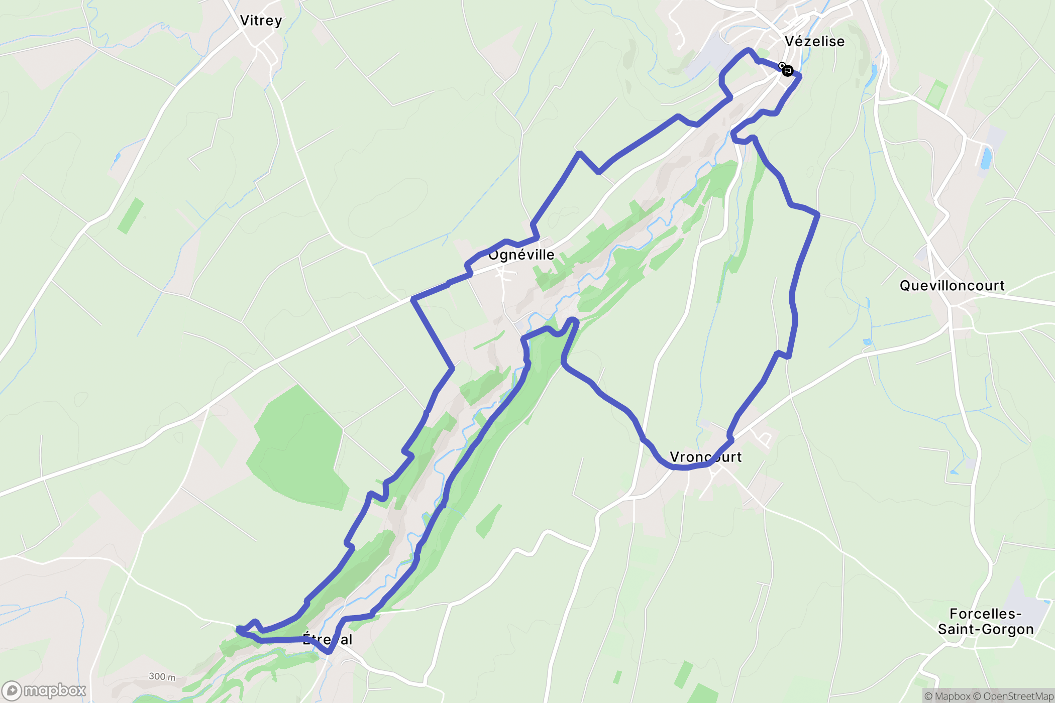 Vézelise : carte du parcours de randonnée - France