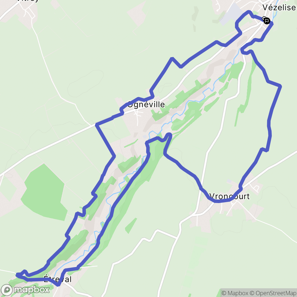 Vézelise : carte du parcours de randonnée - France
