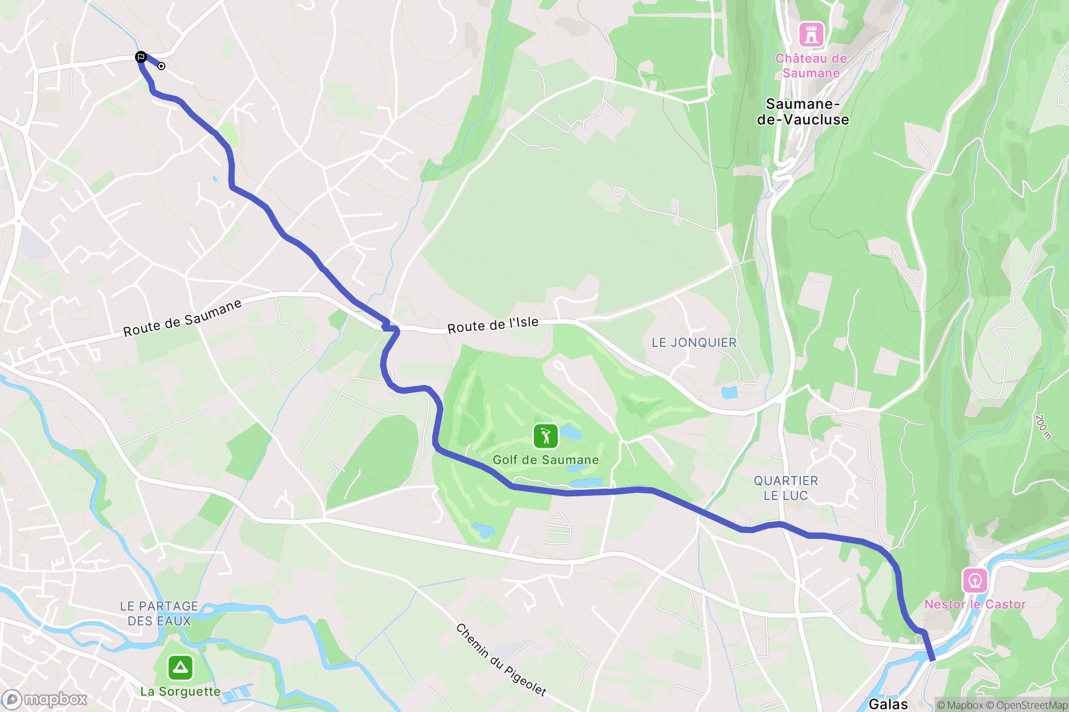 L'Isle-sur-la-Sorgue : carte du parcours de randonnée - France
