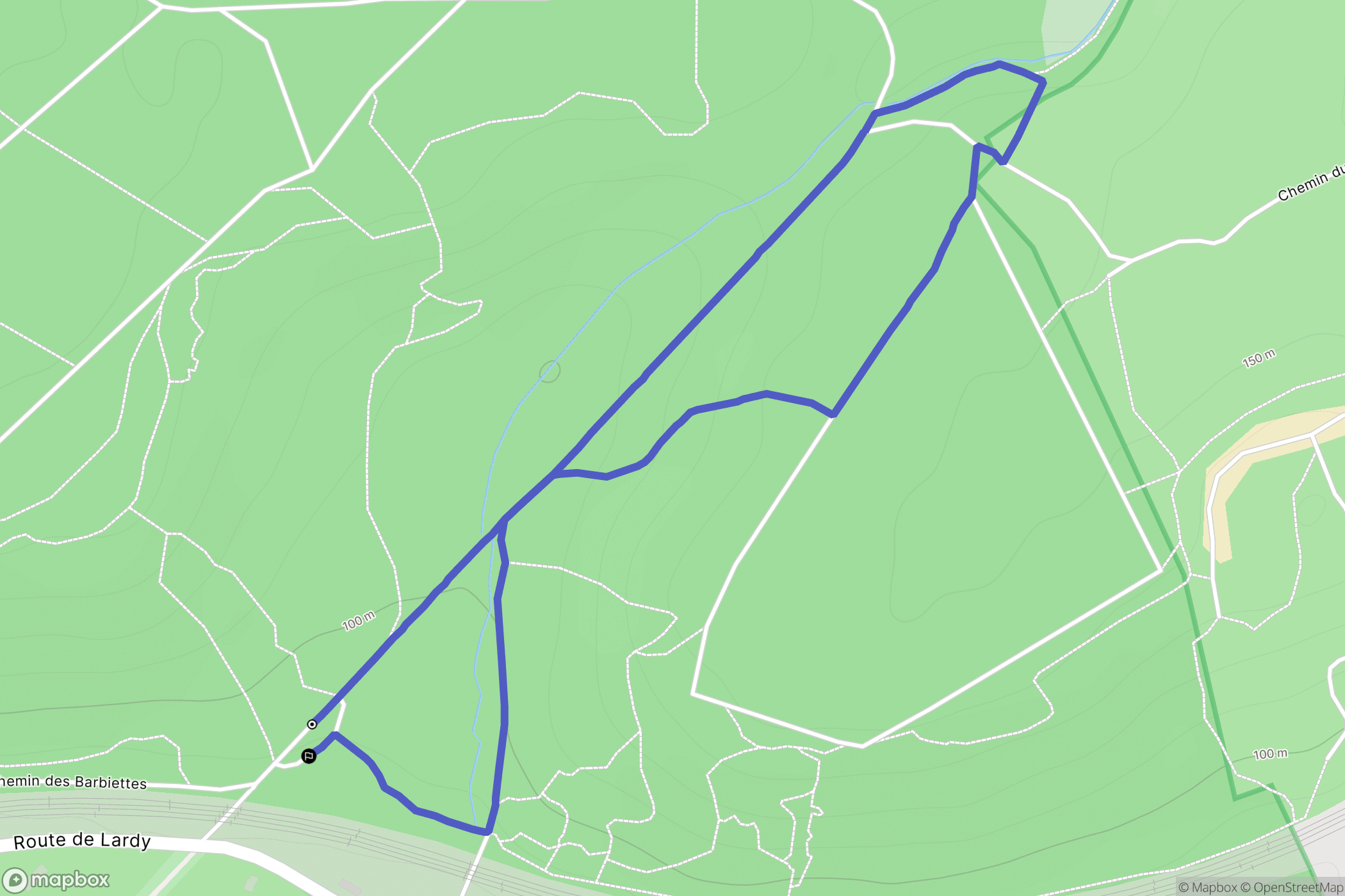 Chamarande : carte du parcours de randonnée - France