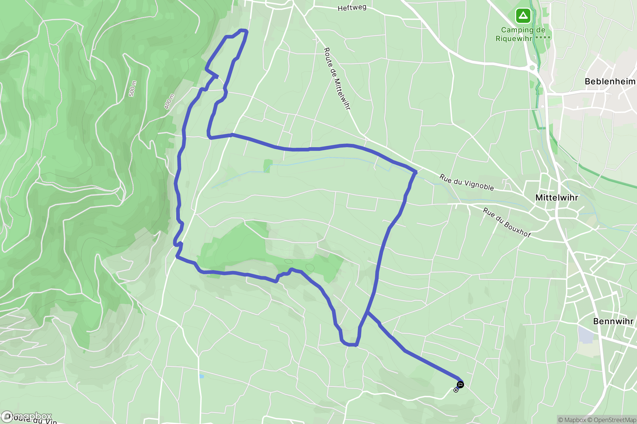 Kaysersberg-Vignoble : carte du parcours de randonnée - France