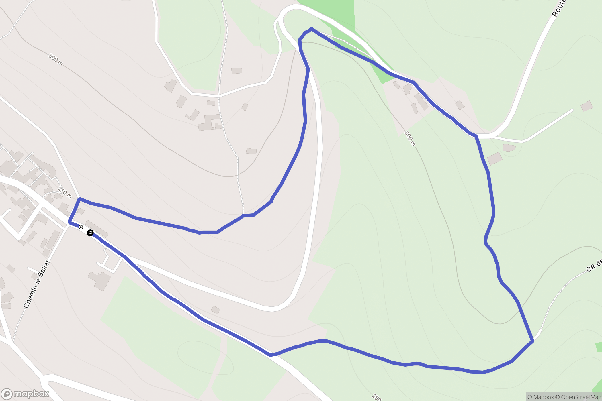 Fons : carte du parcours de randonnée - France