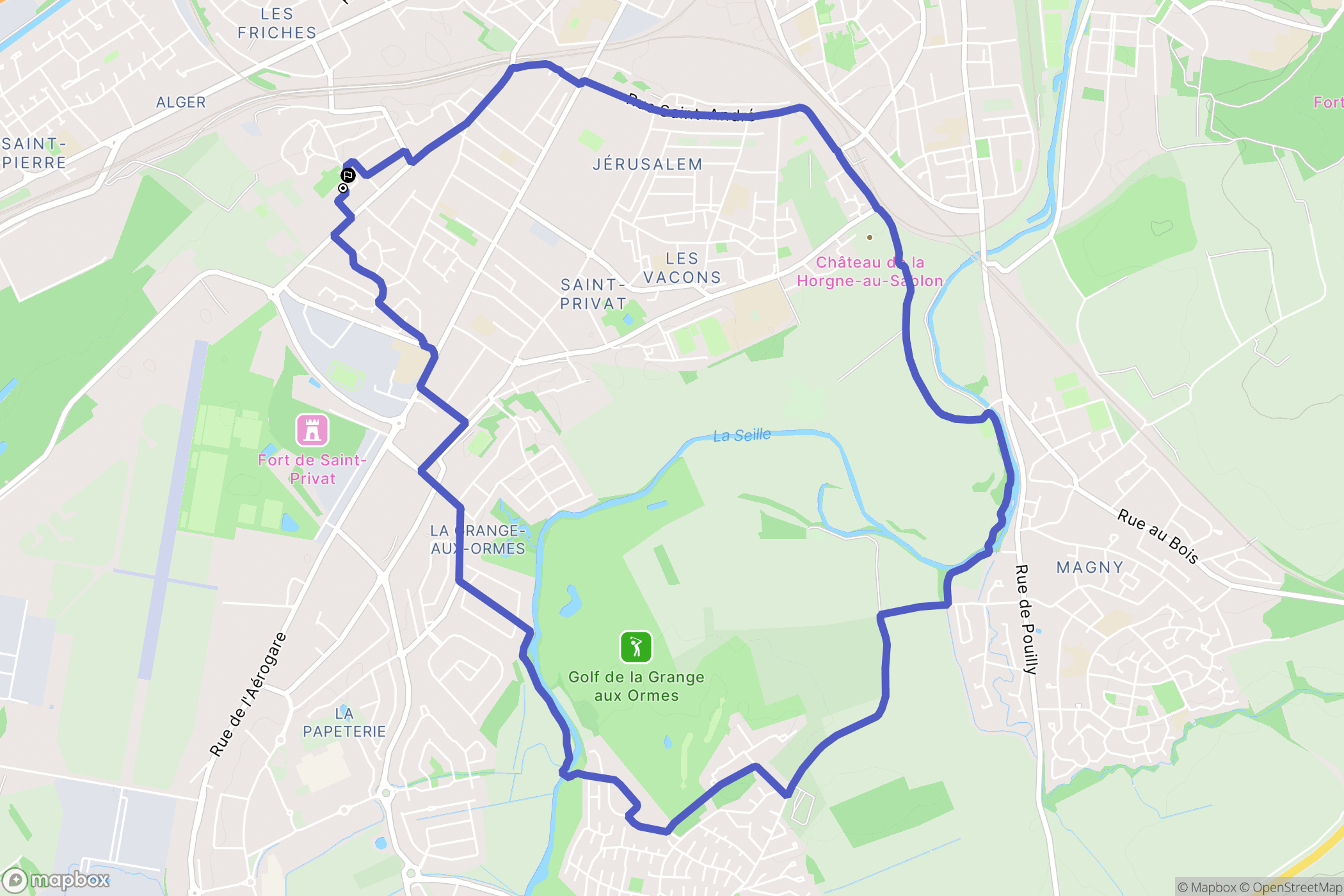 Montigny-lès-Metz : carte du parcours de randonnée - France