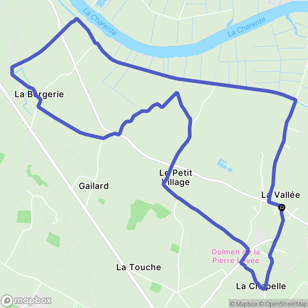 La Vallée : carte du parcours de randonnée - France