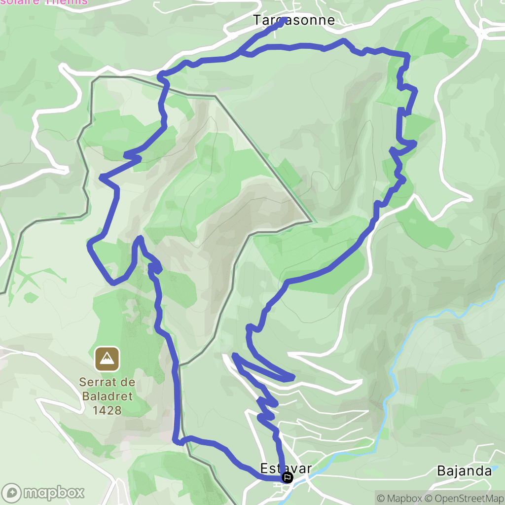 Estavar : carte du parcours de randonnée - France