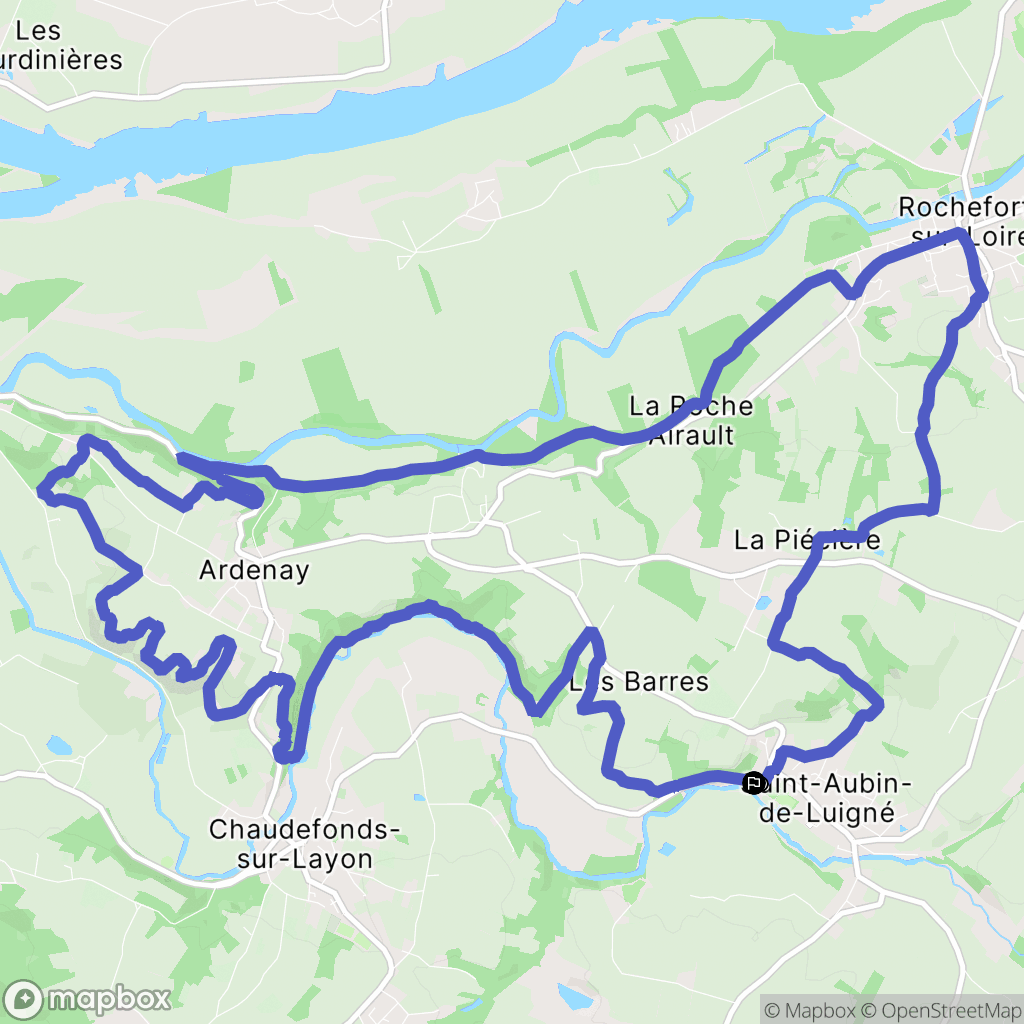 Val-du-Layon : carte du parcours de randonnée - France