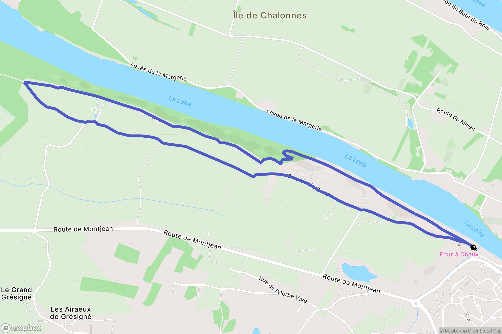 Chalonnes-sur-Loire : carte du parcours de randonnée - France