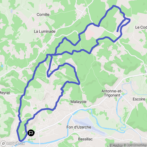 Trélissac : carte du parcours de randonnée - France