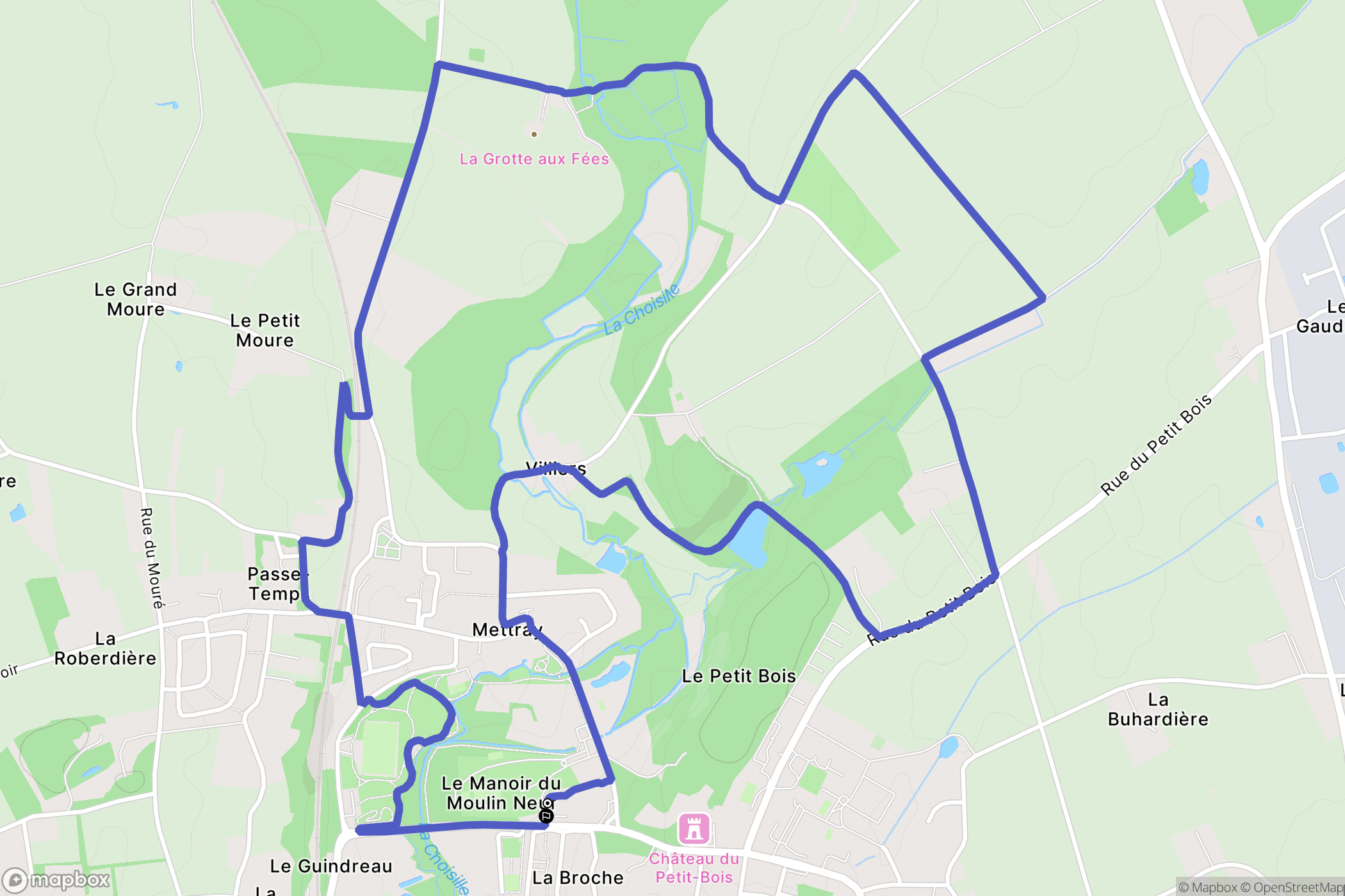 Mettray : carte du parcours de randonnée - France