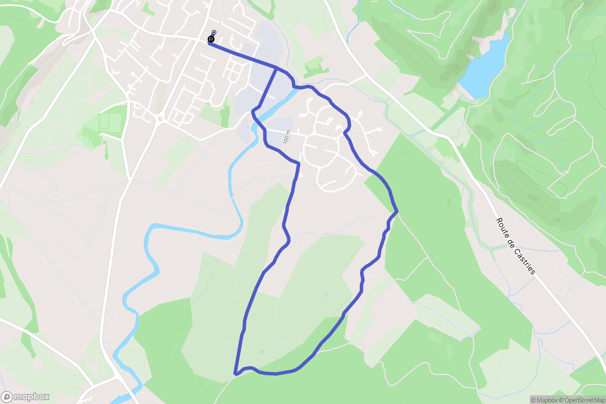 Saint-Mathieu-de-Tréviers : carte du parcours de randonnée - France