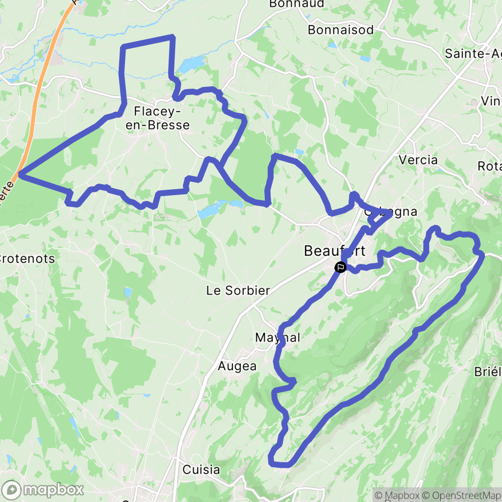 Beaufort-Orbagna : carte du parcours de randonnée - France