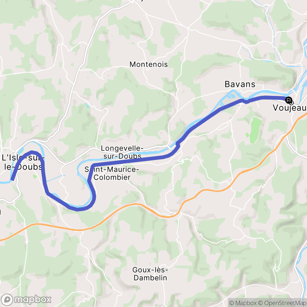 Voujeaucourt : carte du parcours de randonnée - France