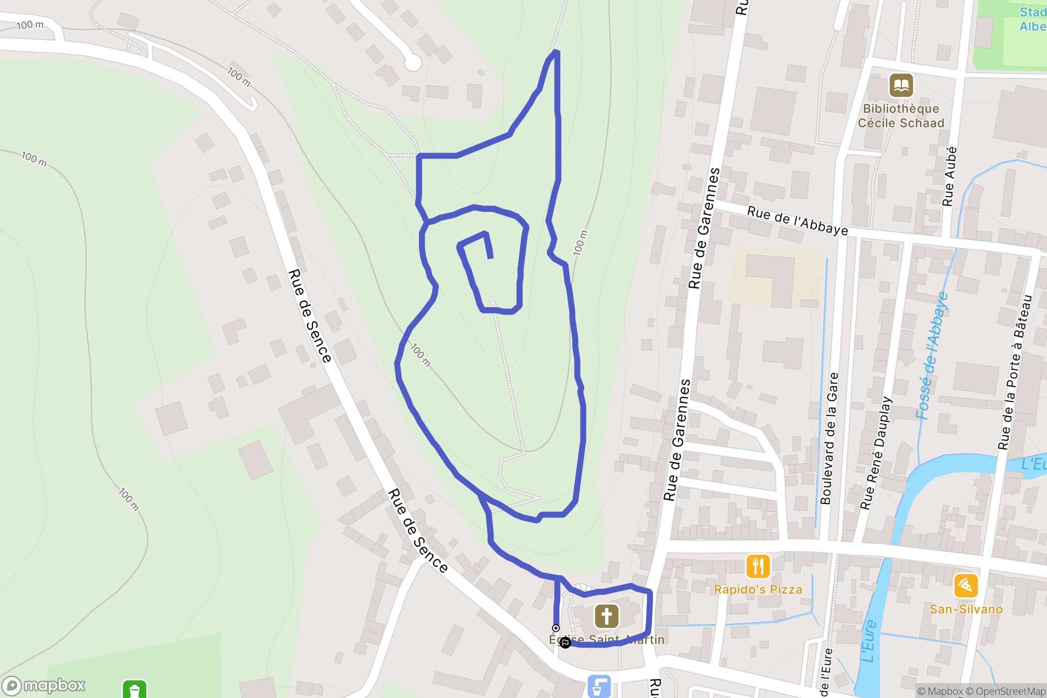 Ivry-la-Bataille : carte du parcours de randonnée - France
