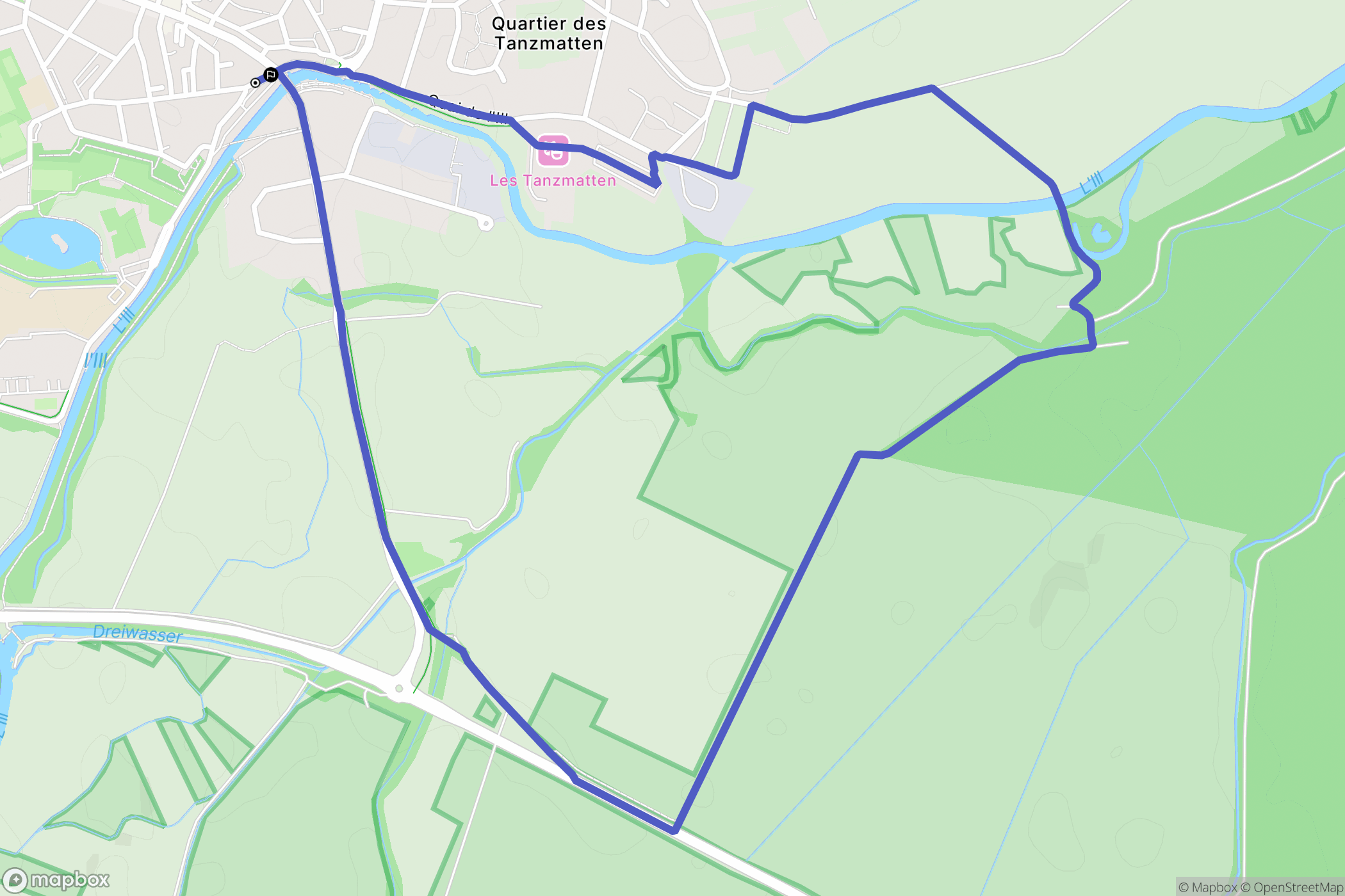 Sélestat : carte du parcours de randonnée - France