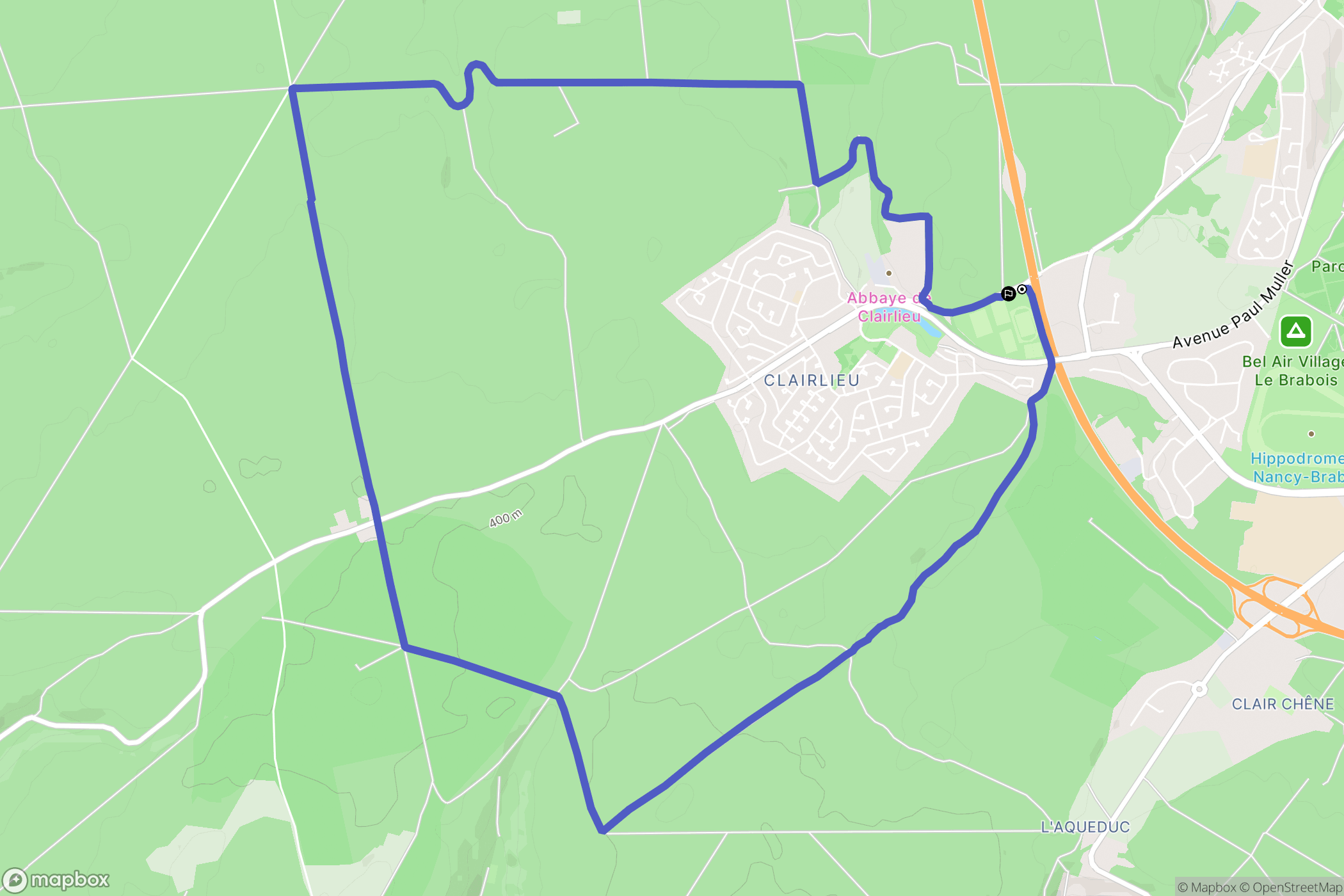 Villers-lès-Nancy : carte du parcours de randonnée - France