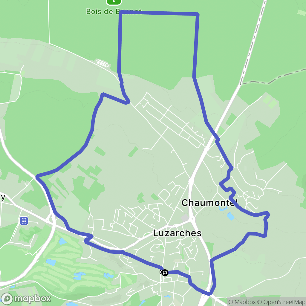 Luzarches : carte du parcours de randonnée - France