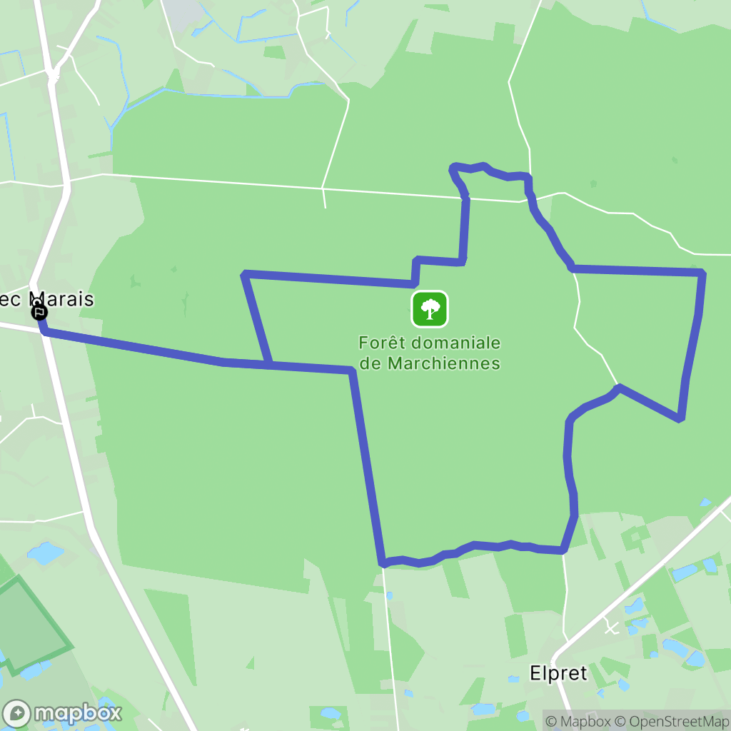 Marchiennes : carte du parcours de randonnée - France