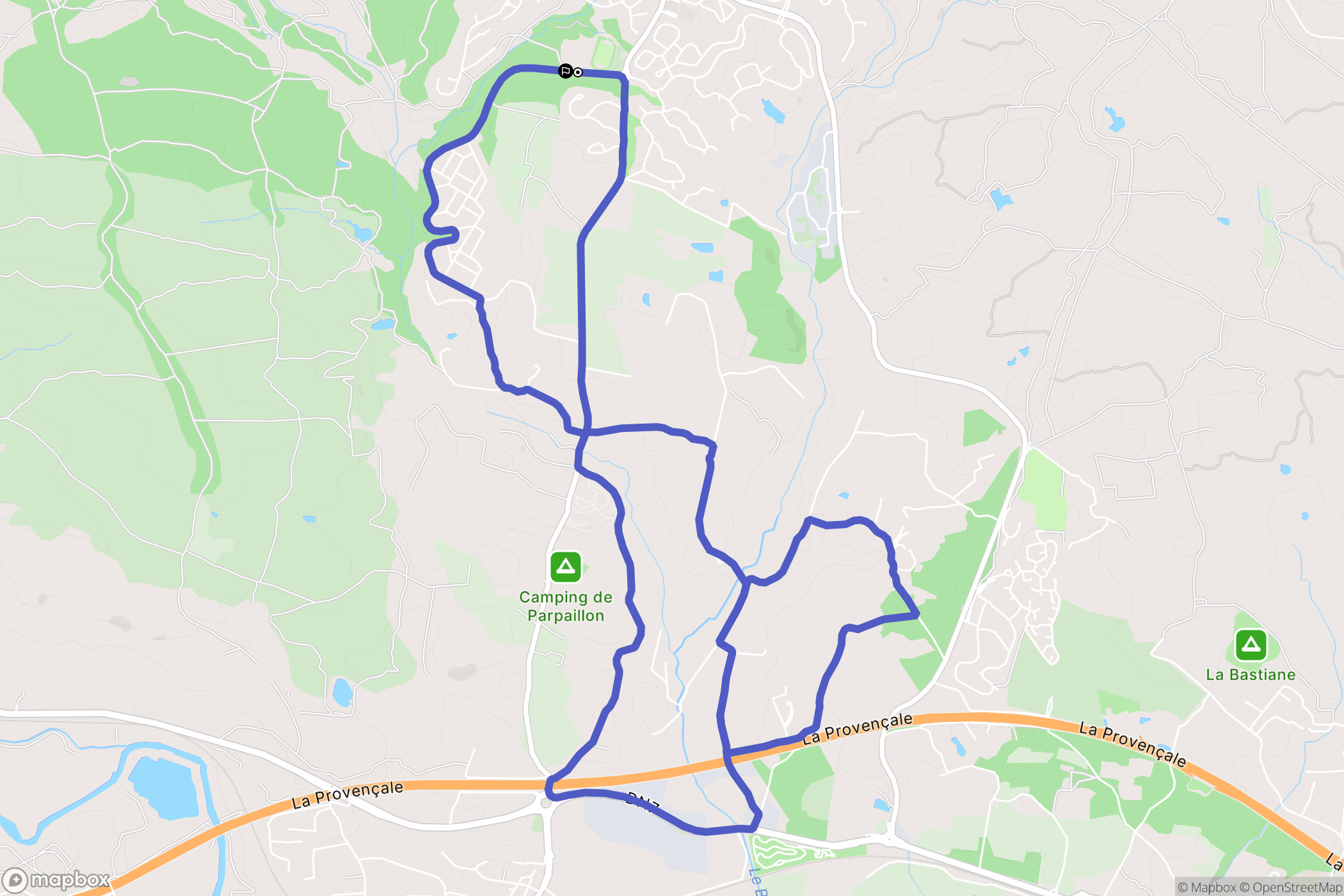 Roquebrune-sur-Argens : carte du parcours de randonnée - France