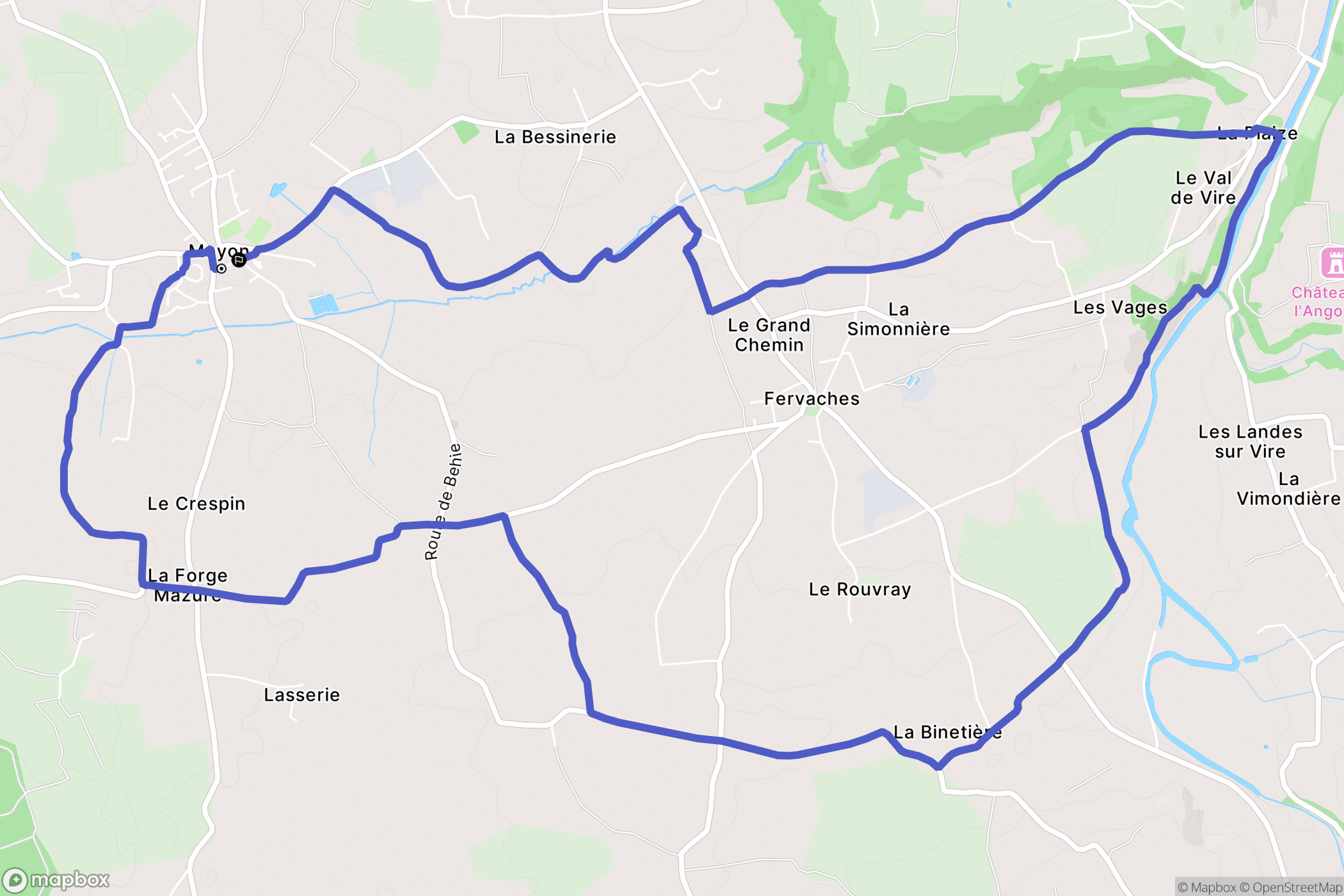 Moyon Villages : carte du parcours de randonnée - France