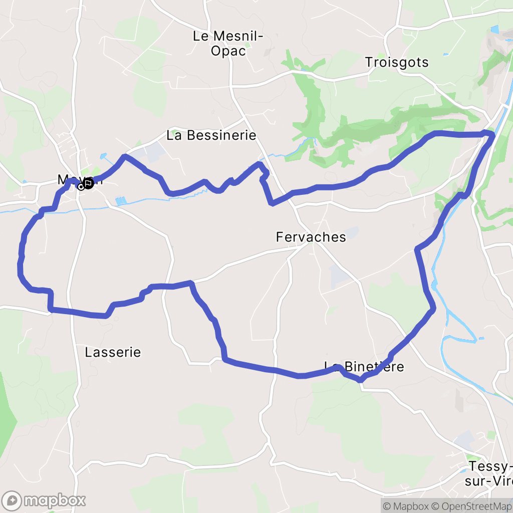 Moyon Villages : carte du parcours de randonnée - France