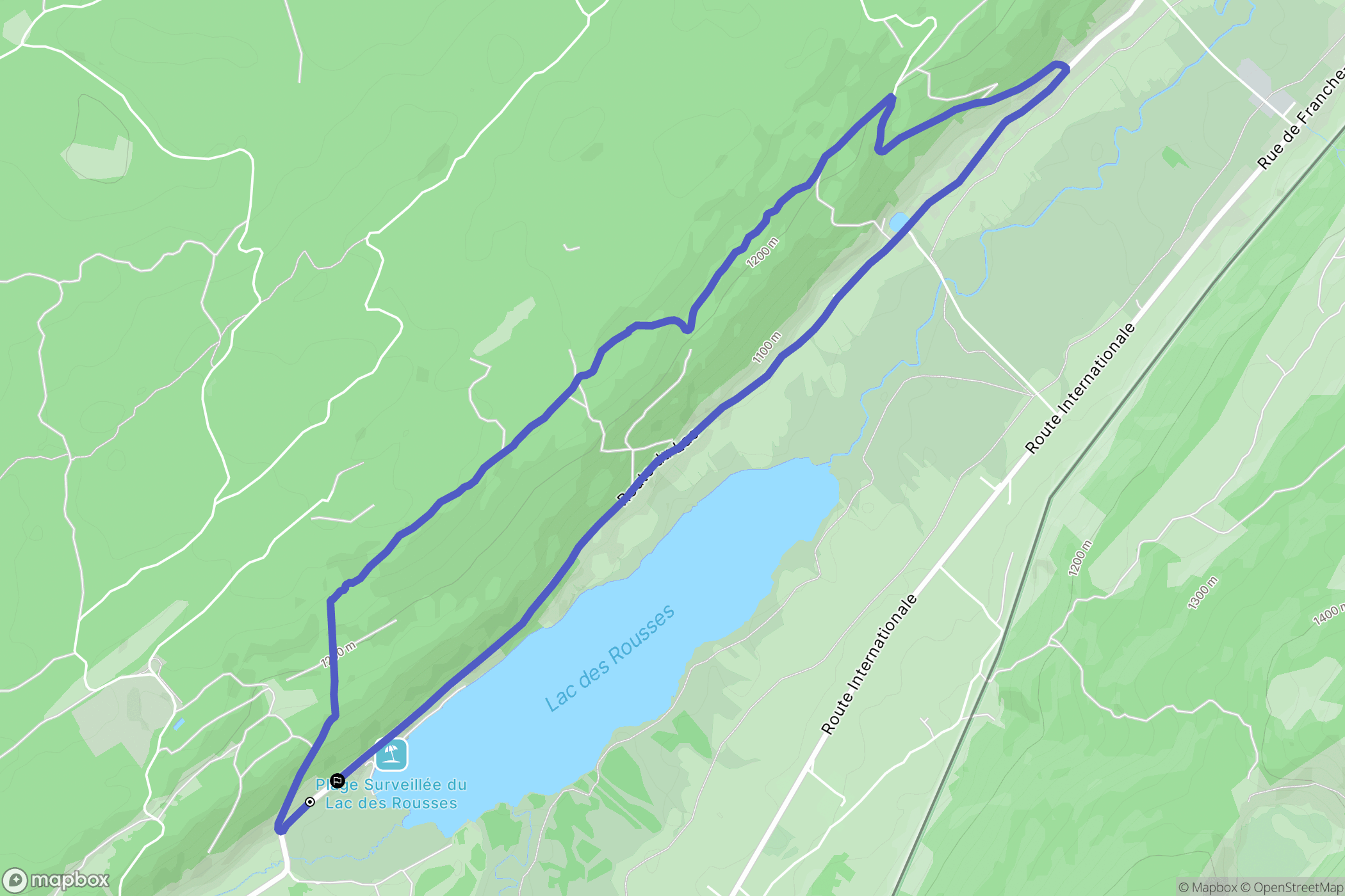 Les Rousses : carte du parcours de randonnée - France