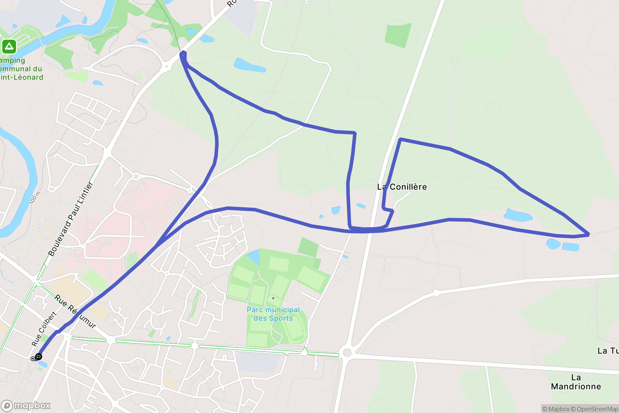 Mayenne : carte du parcours de randonnée - France
