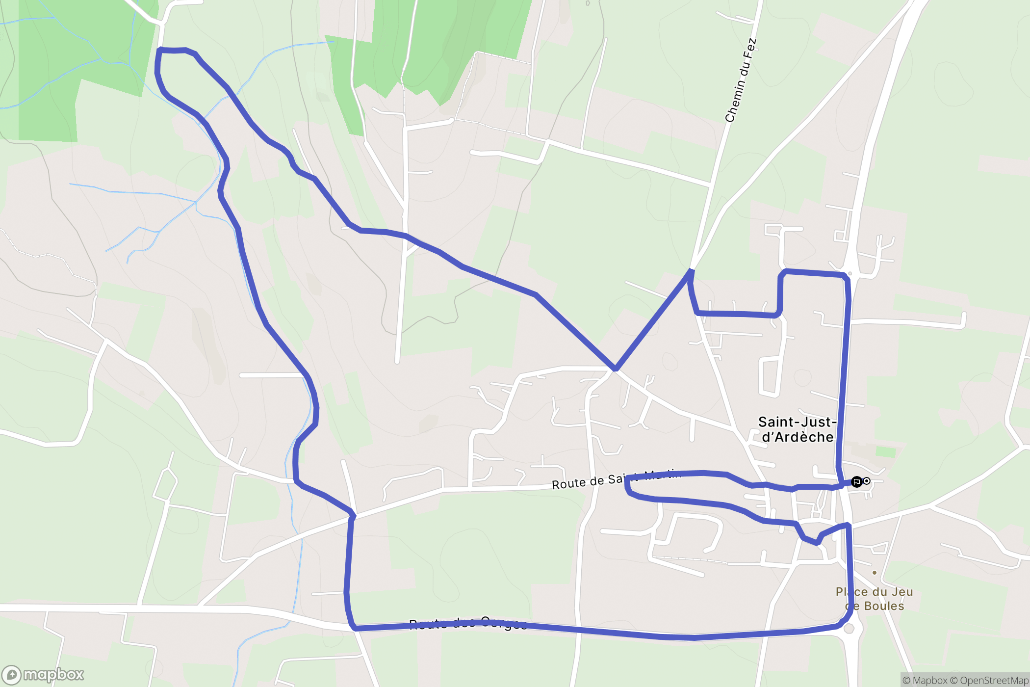 Saint-Just-d'Ardèche : carte du parcours de randonnée - France