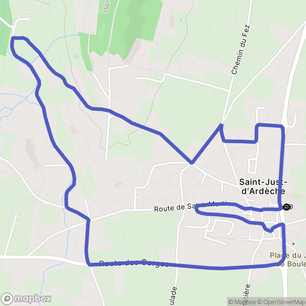 Saint-Just-d'Ardèche : carte du parcours de randonnée - France