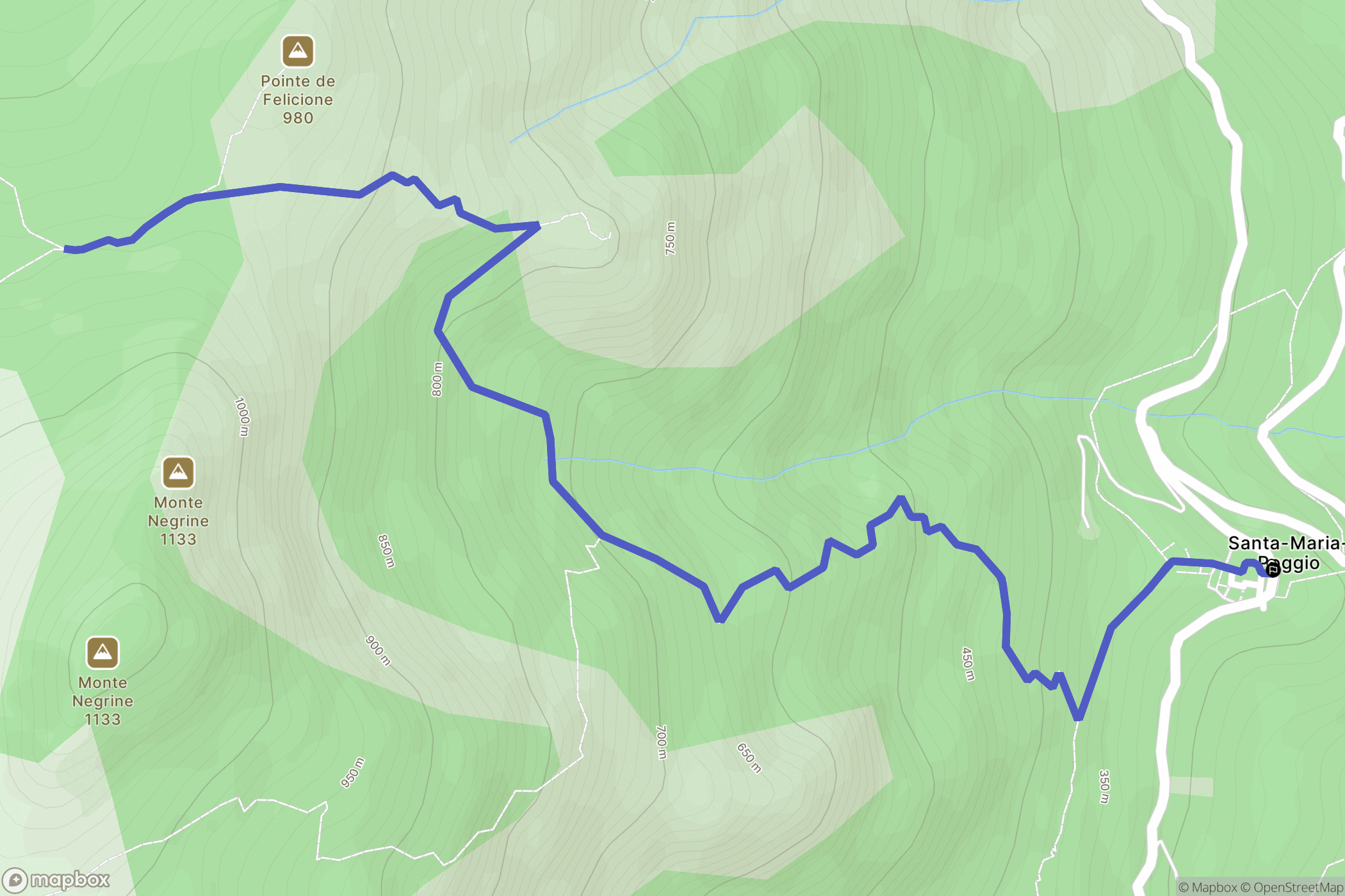 Santa-Maria-Poggio : carte du parcours de randonnée - France