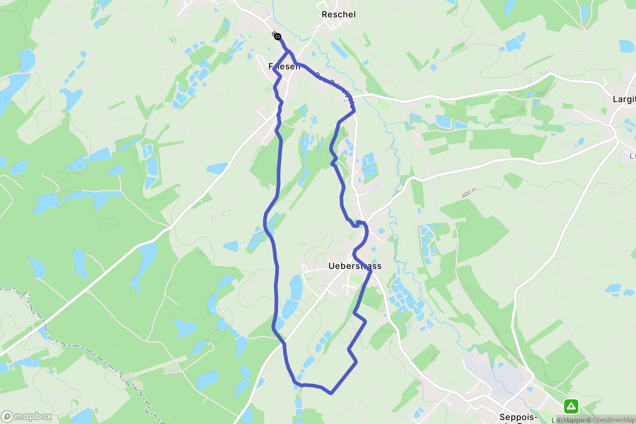 Friesen : carte du parcours de randonnée - France