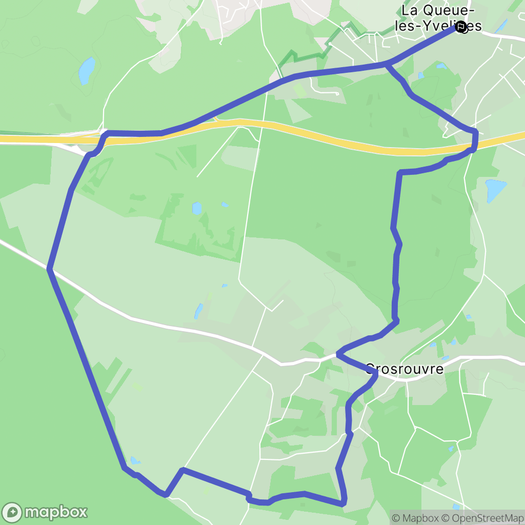 La Queue-les-Yvelines : carte du parcours de randonnée - France