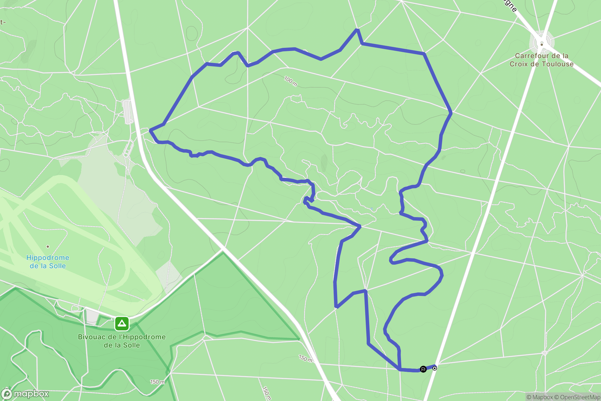 Fontainebleau : carte du parcours de randonnée - France