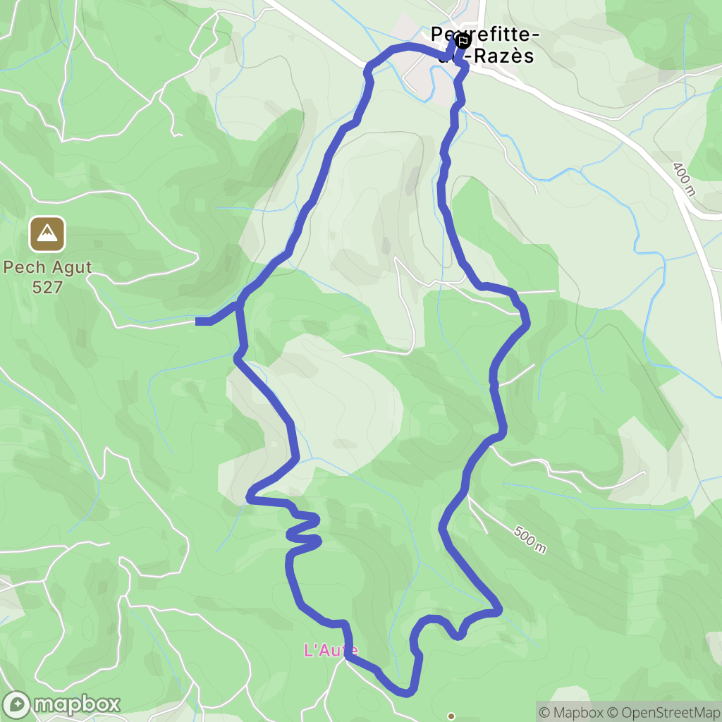 Peyrefitte-du-Razès : carte du parcours de randonnée - France