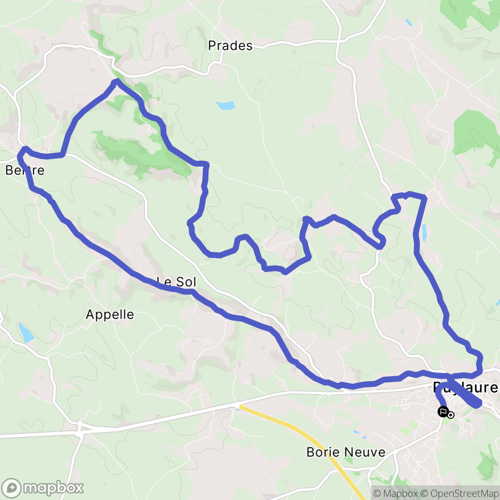 Puylaurens : carte du parcours de randonnée - France