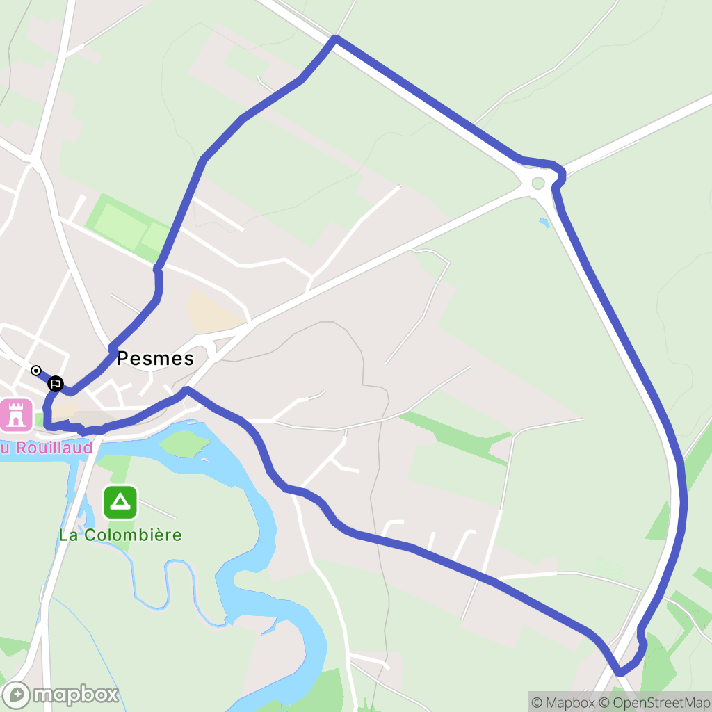 Pesmes : carte du parcours de randonnée - France