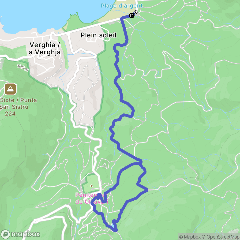 Pietrosella : carte du parcours de randonnée - France