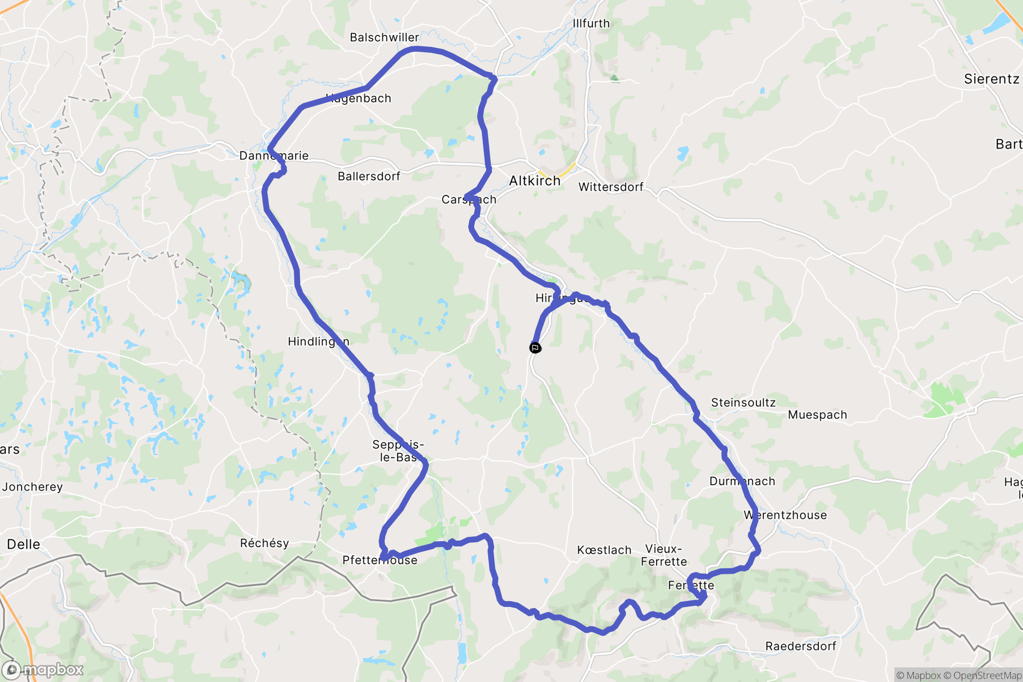 Heimersdorf : carte du parcours de randonnée - France